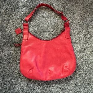Red Leather Shoulder Bag